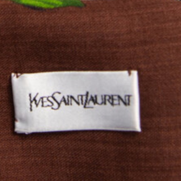 VINTAGE (est) 1970s Yves Saint Laurent Floral Wool Shawl - 54" x 54" - Picture 2 of 2